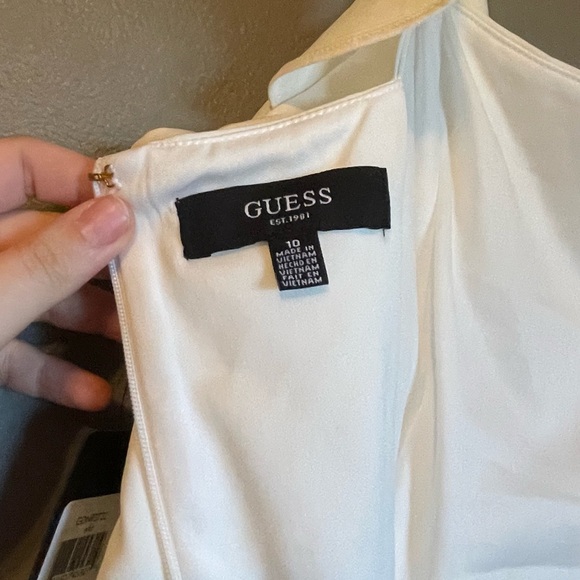 NWT Guess Sz 10 Women’s White Ruffle Strappy Mini Bodycon Lined Dress Ret $128! - Picture 11 of 13